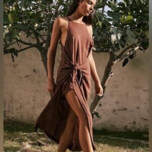 Free People free-est Call Me Midi wrap dress in green